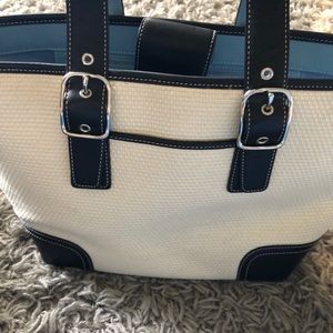 Coach Cream and Black Handbag